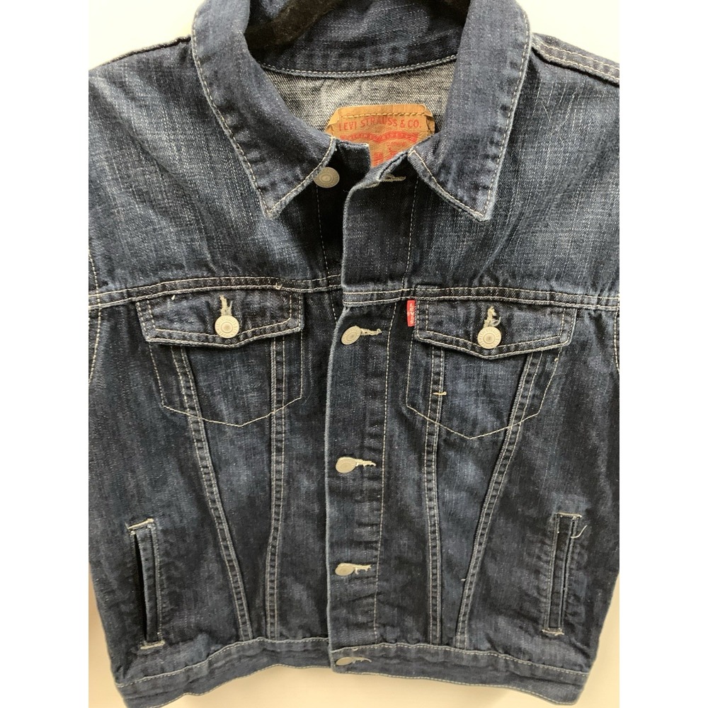 Vintage Levi Strauss Denim Jacket Youth XL Trucker Western Classic Jean Coat 90s - Picture 2 of 10